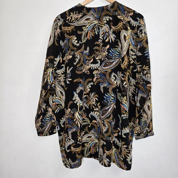 Ulla Popken Tunic 16/18 Sheer Boho Paisley Embroidered Sequins Blouse Whimsigoth - Picture 9 of 11